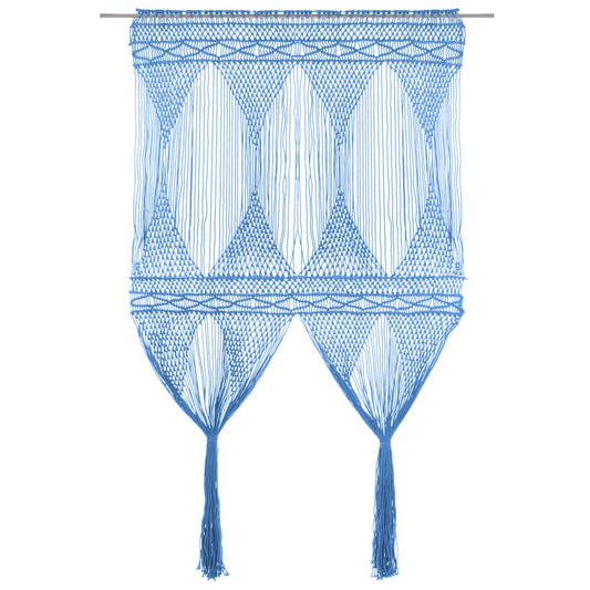 Macrame Curtain Blue 140x240 cm Cotton