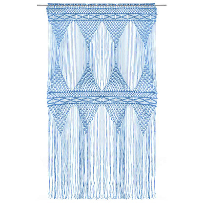 Macrame Curtain Blue 140x240 cm Cotton
