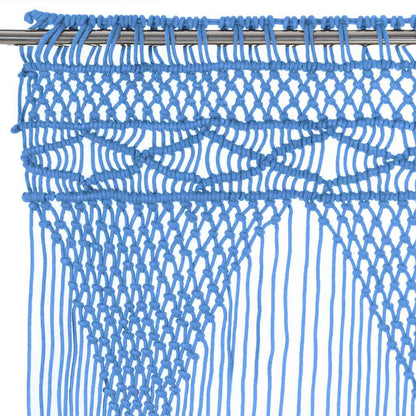 Macrame Curtain Blue 140x240 cm Cotton
