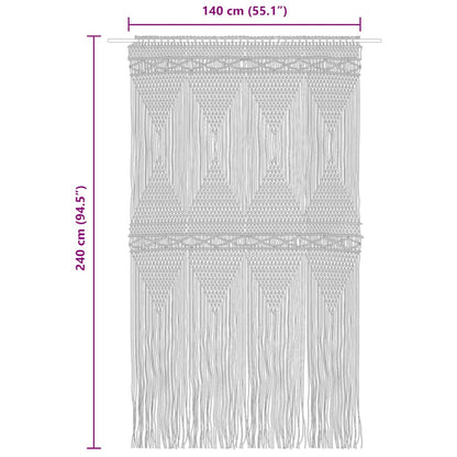 Macrame Curtain Blue 140x240 cm Cotton