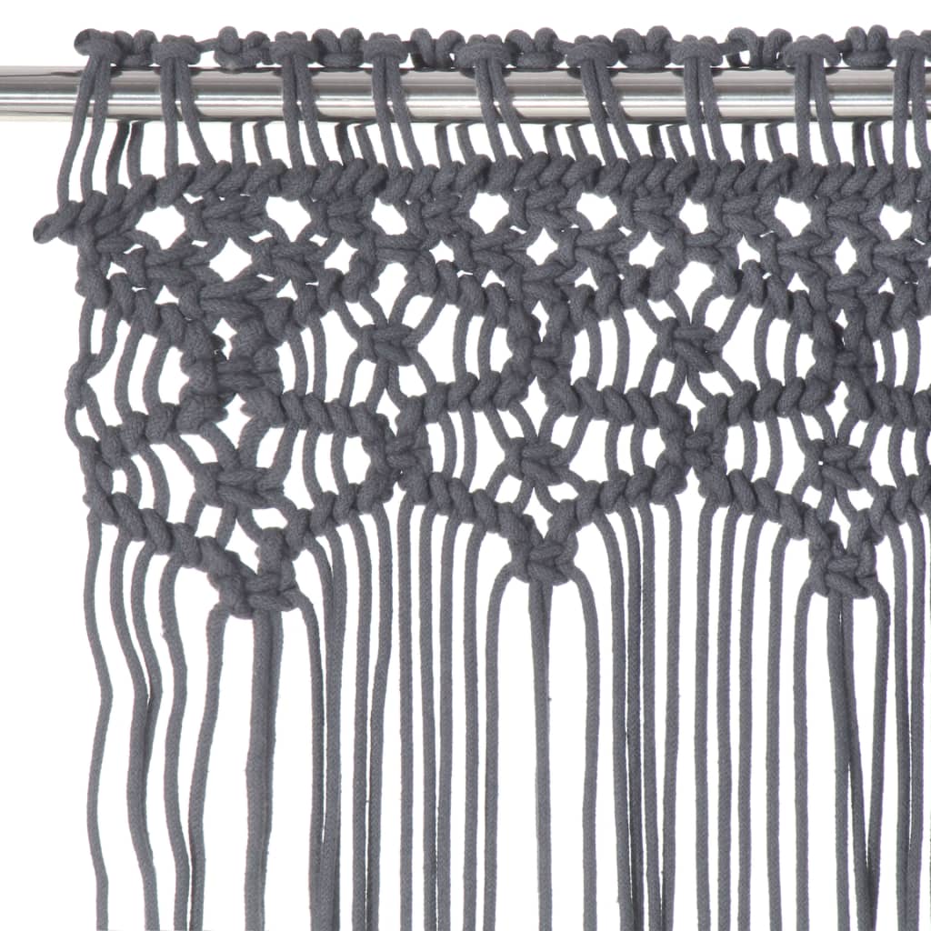 Macrame Curtain Anthracite 140x240 cm Cotton