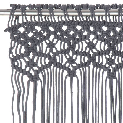 Macrame Curtain Anthracite 140x240 cm Cotton