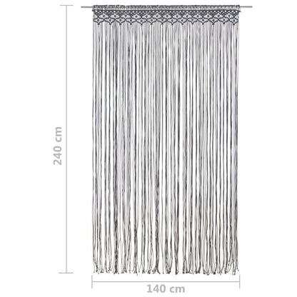 Macrame Curtain Anthracite 140x240 cm Cotton