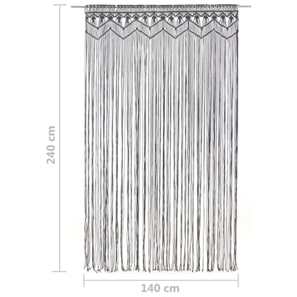Macrame Curtain Anthracite 140x240 cm Cotton