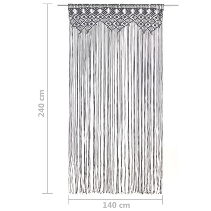 Macrame Curtain Anthracite 140x240 cm Cotton