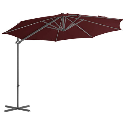 Cantilever Garden Parasol with Steel Pole Bordeaux Red 300 cm