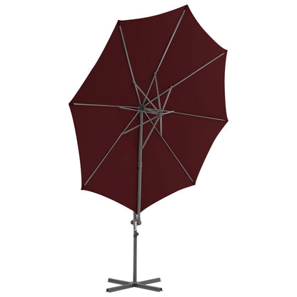 Cantilever Garden Parasol with Steel Pole Bordeaux Red 300 cm