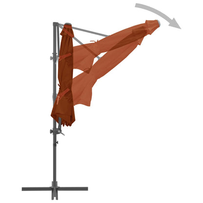 Cantilever Garden Parasol with Steel Pole Terracotta 300 cm