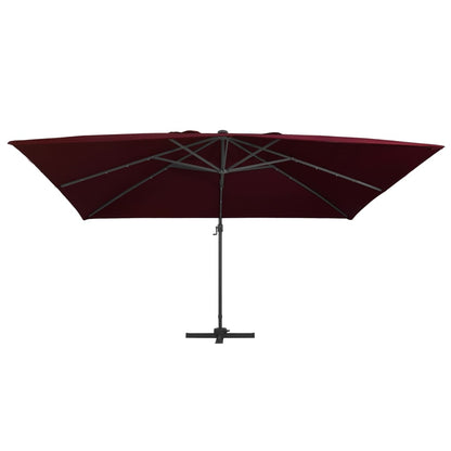 Cantilever Garden Parasol with LED Lights Bordeaux Red 400x300 cm