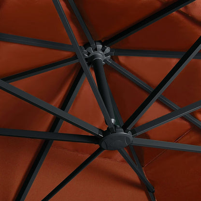 Cantilever Garden Parasol with LED Lights Terracotta 400x300 cm