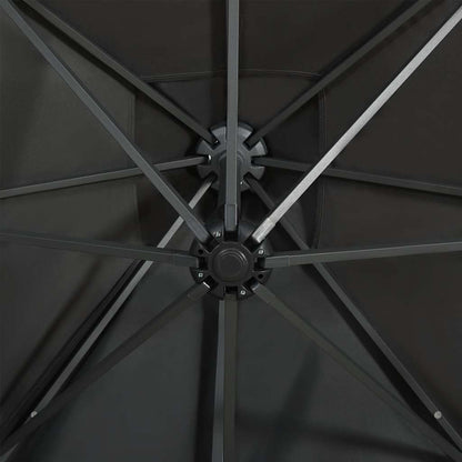 Cantilever Garden Parasol with Pole and LED Lights Anthracite 250 cm