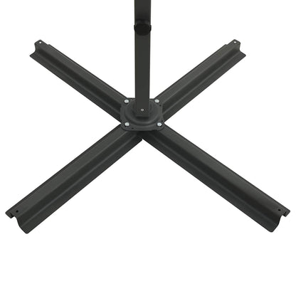 Cantilever Garden Parasol with Pole and LED Lights Taupe 300 cm
