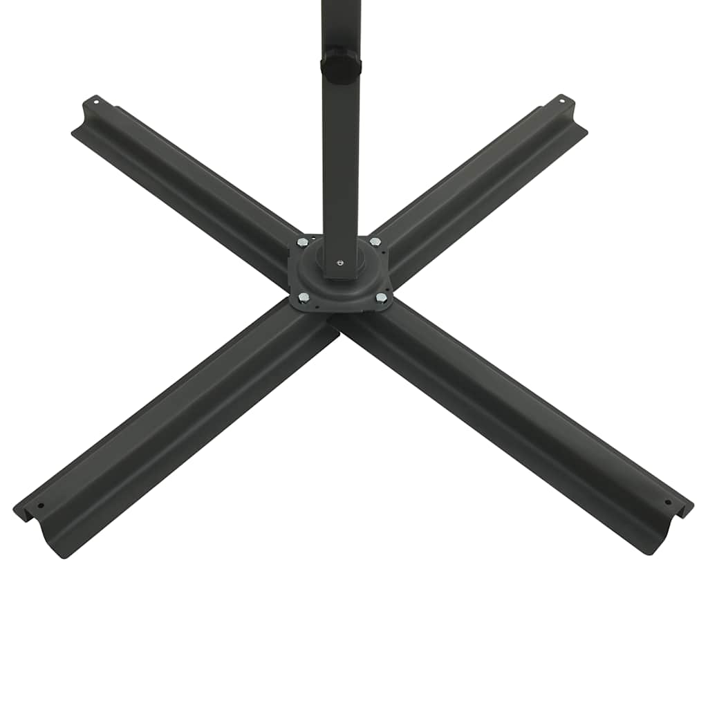 Cantilever Garden Parasol with Pole and LED Lights Terracotta 300 cm