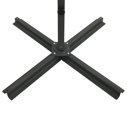 Cantilever Garden Parasol with Pole and LED Lights Terracotta 300 cm
