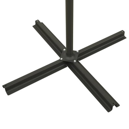 Cantilever Garden Parasol with Pole and LED Lights Taupe 300 cm