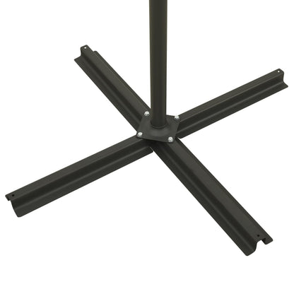 Cantilever Garden Parasol with Pole and LED Lights Black 300 cm