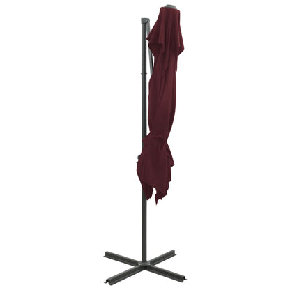 Cantilever Garden Parasol with Double Top Bordeaux Red 250x250 cm