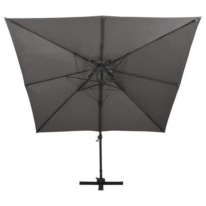 Cantilever Garden Parasol with Double Top 300x300 cm Anthracite