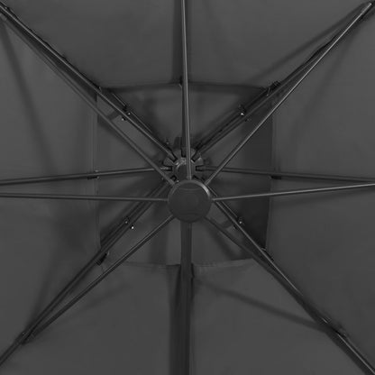 Cantilever Garden Parasol with Double Top 300x300 cm Anthracite
