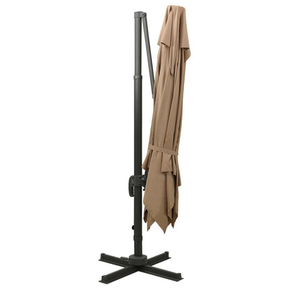 Cantilever Garden Parasol with Double Top 300x300 cm Taupe