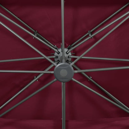 Cantilever Garden Parasol with Double Top Bordeaux Red 400x300 cm