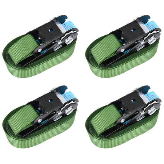 Ratchet Tie Down Straps 4 pcs 800 daN 6 m Green
