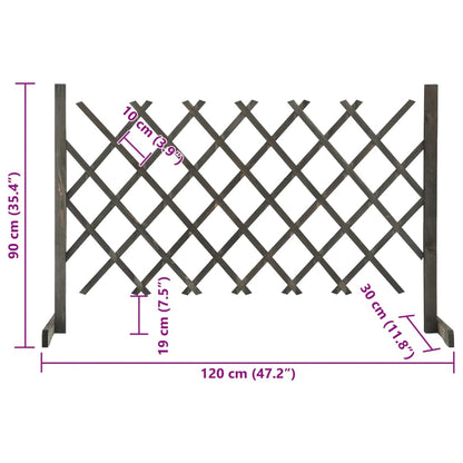 Garden Trellis Fence Grey 120x90 cm Solid Firwood