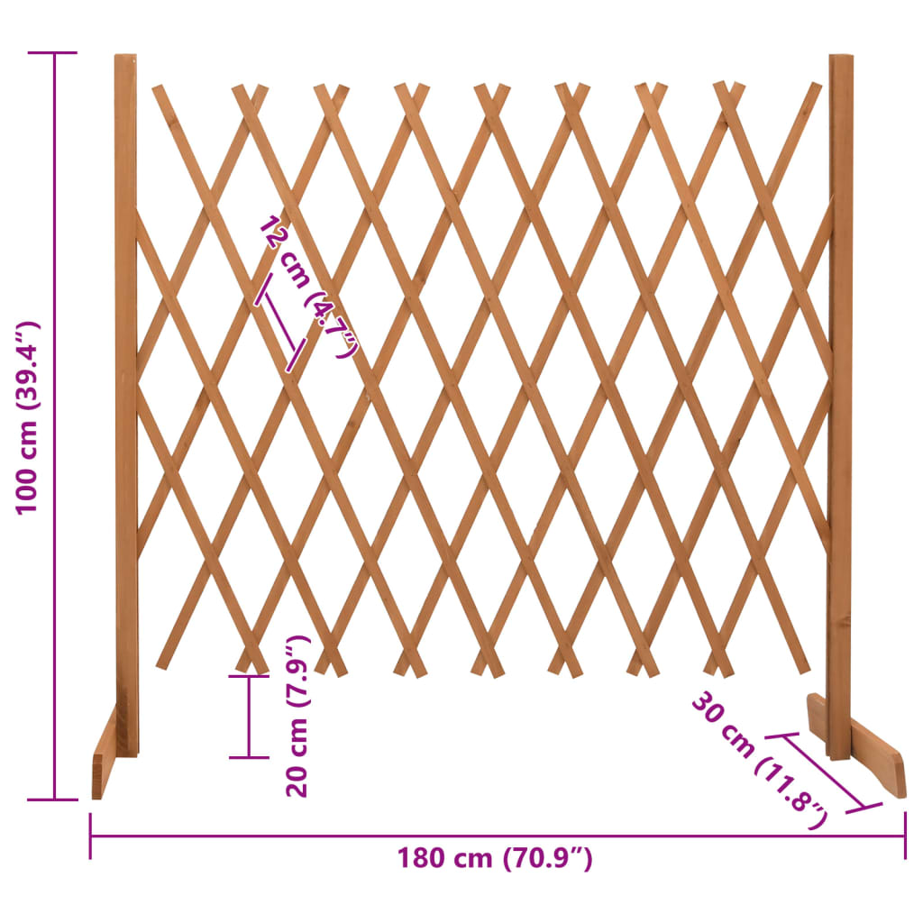 Garden Trellis Fence Orange 180x100 cm Solid Firwood