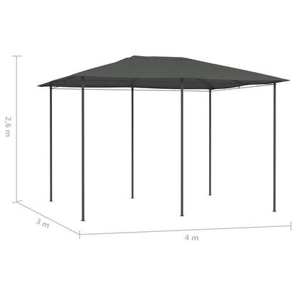 Gazebo 3x4x2.6 m Anthracite 160 g/m²