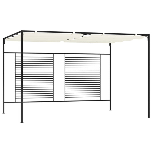 Gazebo with Retractable Roof 3x4x2.3 m Cream 180 g/m²