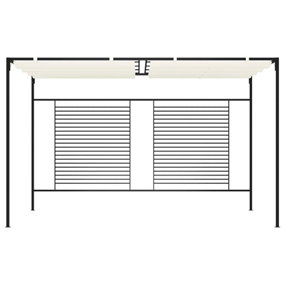 Gazebo with Retractable Roof 3x4x2.3 m Cream 180 g/m²