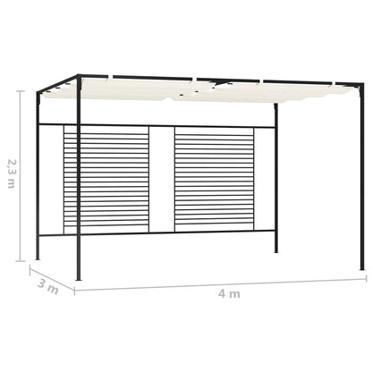 Gazebo with Retractable Roof 3x4x2.3 m Cream 180 g/m²