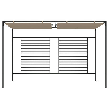 Gazebo with Retractable Roof 3x4x2.3 m Taupe 180 g/m²