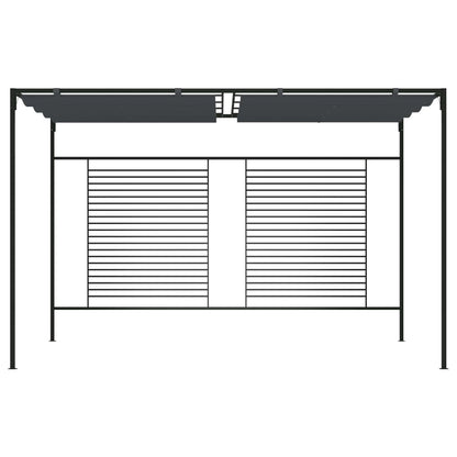 Gazebo with Retractable Roof 4x3x2.3 m Anthracite 180 g/m²