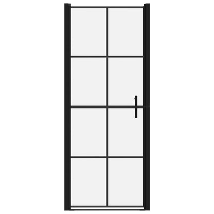 Shower Door Tempered Glass 91x195 cm Black