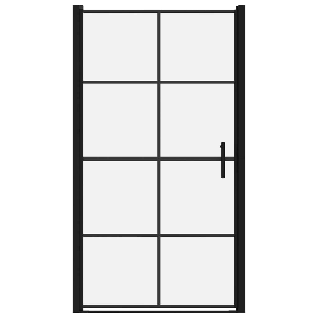Shower Doors Tempered Glass 100x178 cm Black