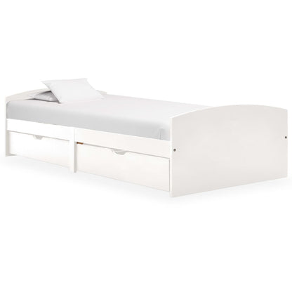 Bed Frame with 2 Drawers without Mattress White 90x200 cm