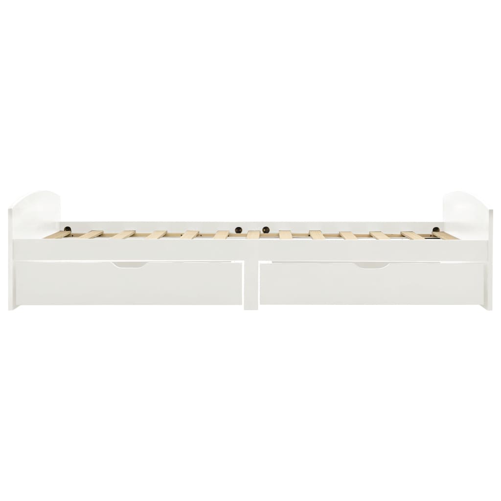 Bed Frame with 2 Drawers without Mattress White 90x200 cm