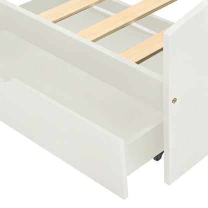 Bed Frame with 2 Drawers without Mattress White 90x200 cm