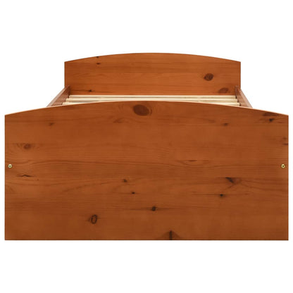 Bed Frame with 2 Drawers without Mattress Honey Brown 90x200 cm