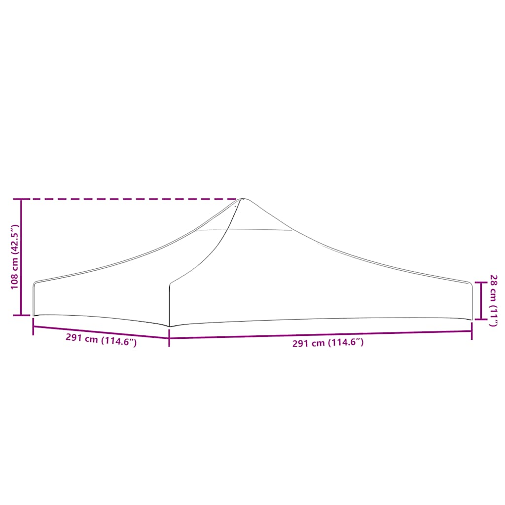 Party Tent Roof 3x3 m Taupe 270 g/m²