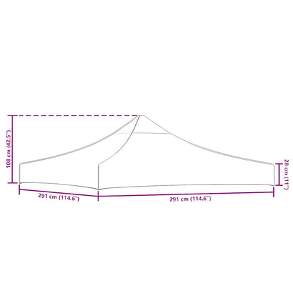 Party Tent Roof 3x3 m Taupe 270 g/m²