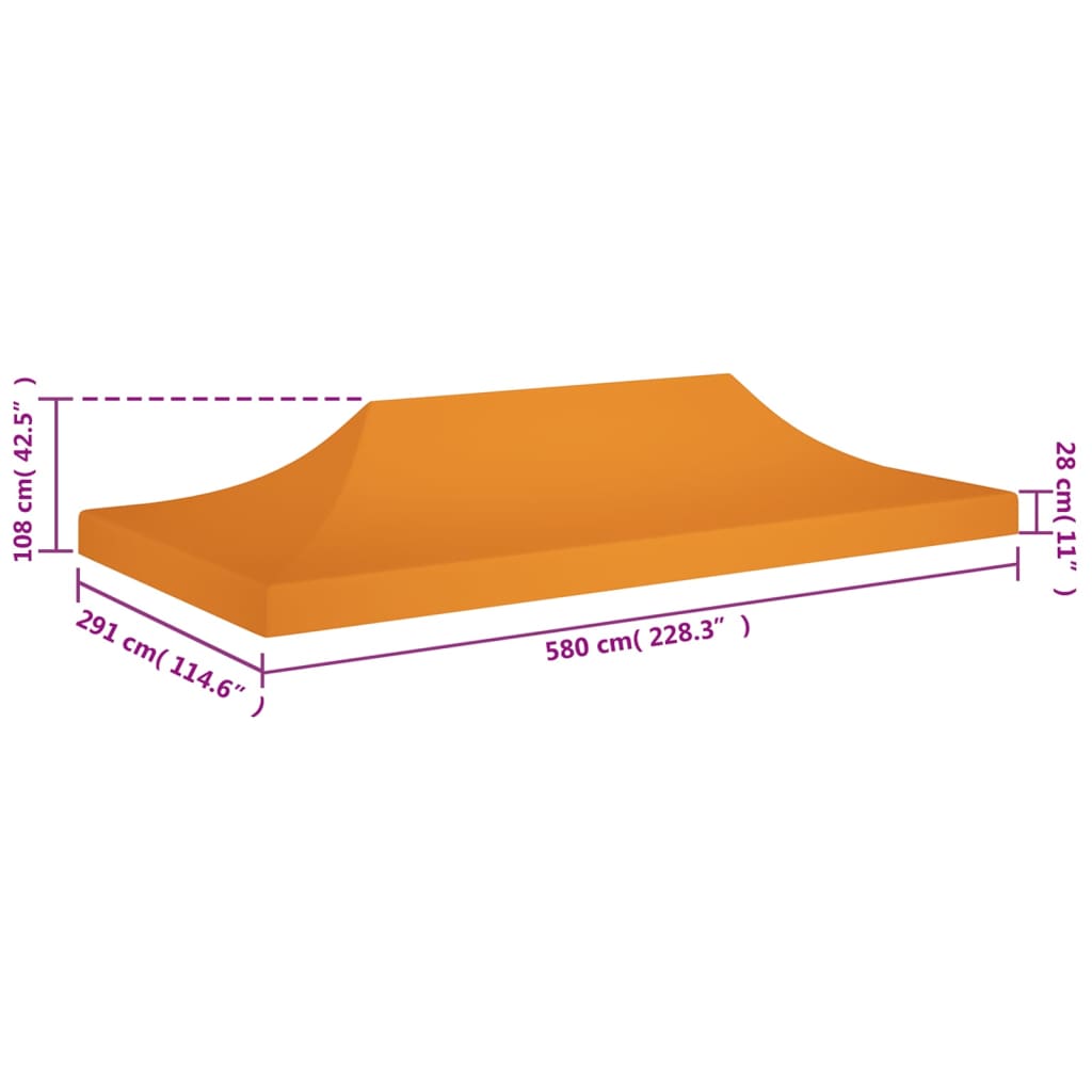 Party Tent Roof 6x3 m Orange 270 g/m²