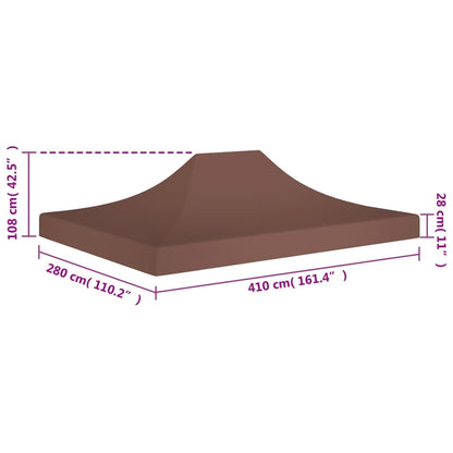 Party Tent Roof 4x3 m Brown 270 g/m²