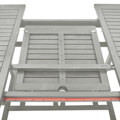 5 Piece Garden Dining Set (150-200)x100cm Solid Acacia Wood Grey