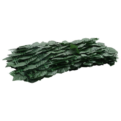 Balcony Screen with Dark Green Leaves 400x100 cm