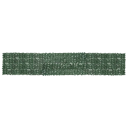 Balcony Screen with Dark Green Leaves 600x100 cm