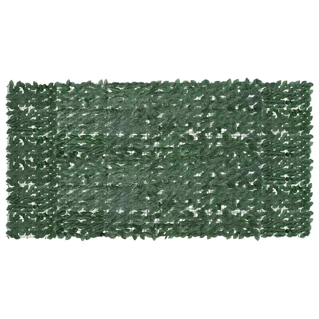 Balcony Screen with Dark Green Leaves 300x150 cm