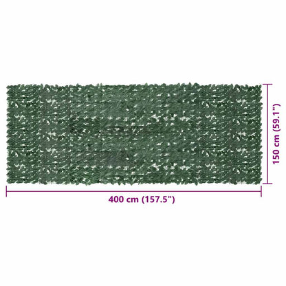 Balcony Screen with Dark Green Leaves 400x150 cm