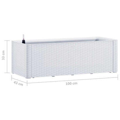 Garden Raised Bed with Self Watering System White 100x43x33 cm